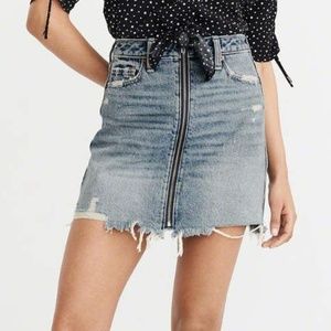 Abercrombie & Fitch Zipper Denim Mini Skirt